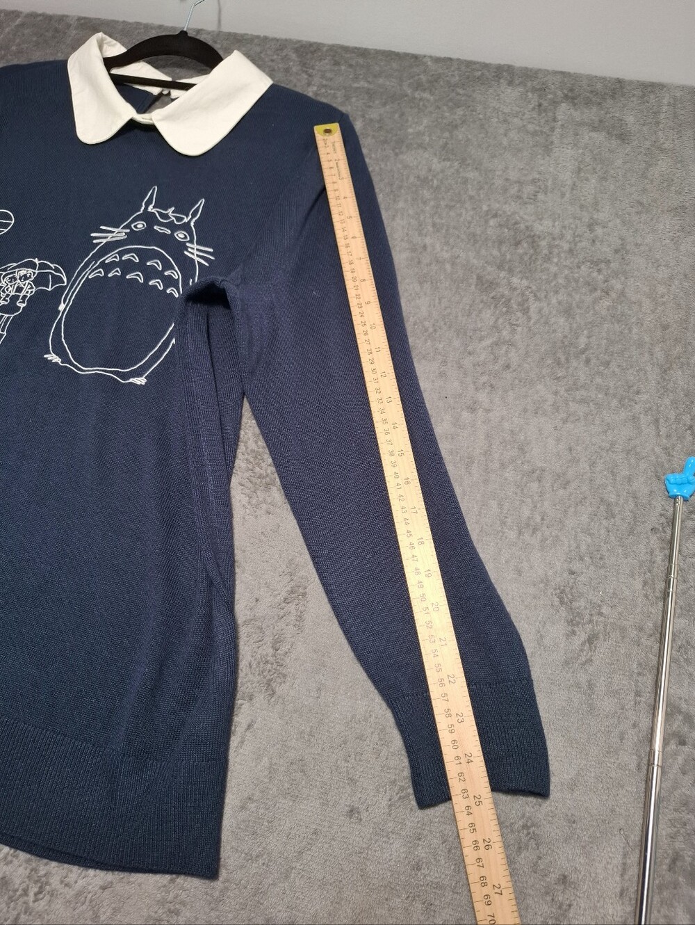 Her Universe My Neirghbor Totoro Navy Crewneck Sweater Peter Pan Collar Sz 1X - Picture 12 of 16